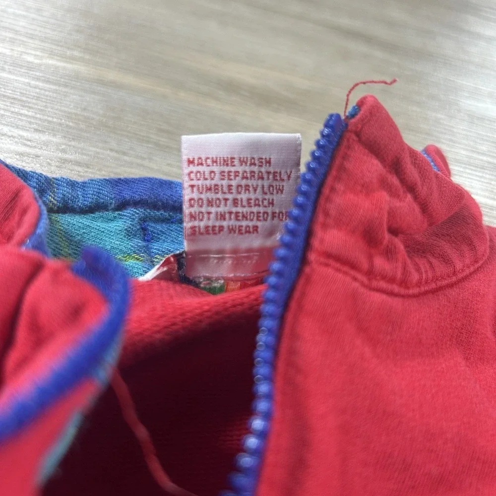 VTG Gymboree Rainbow Tag Medium Red 1/4‎ Zip Sweatshirt USA